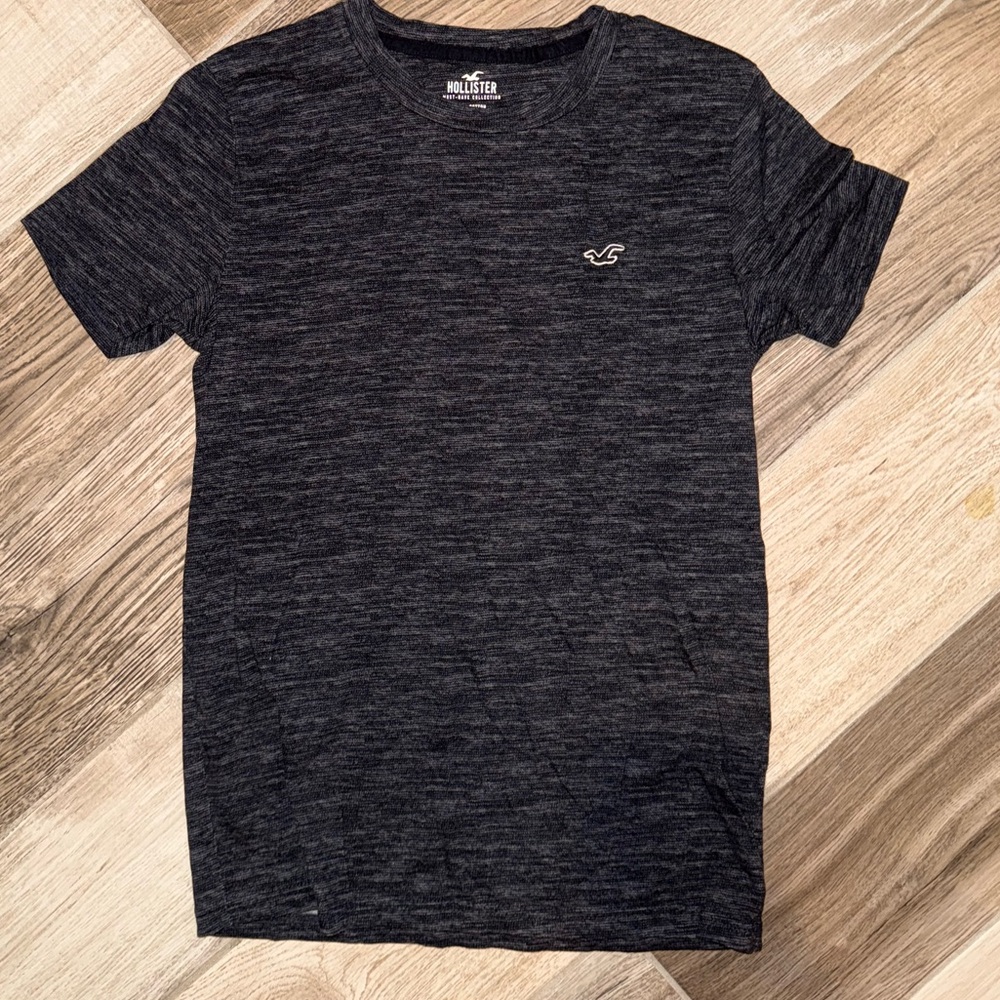 Hollister Men's Black T-Shirt heathered S EUC